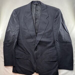 Burberry Navy Windowpane 2-Button Blazer